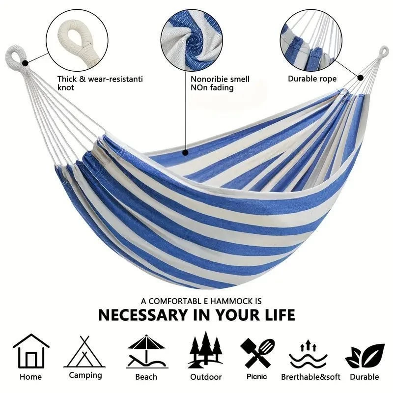 Bed Outdoor Camping - Kanvas Ahşap Çubuksuz Hamak Açık Hava