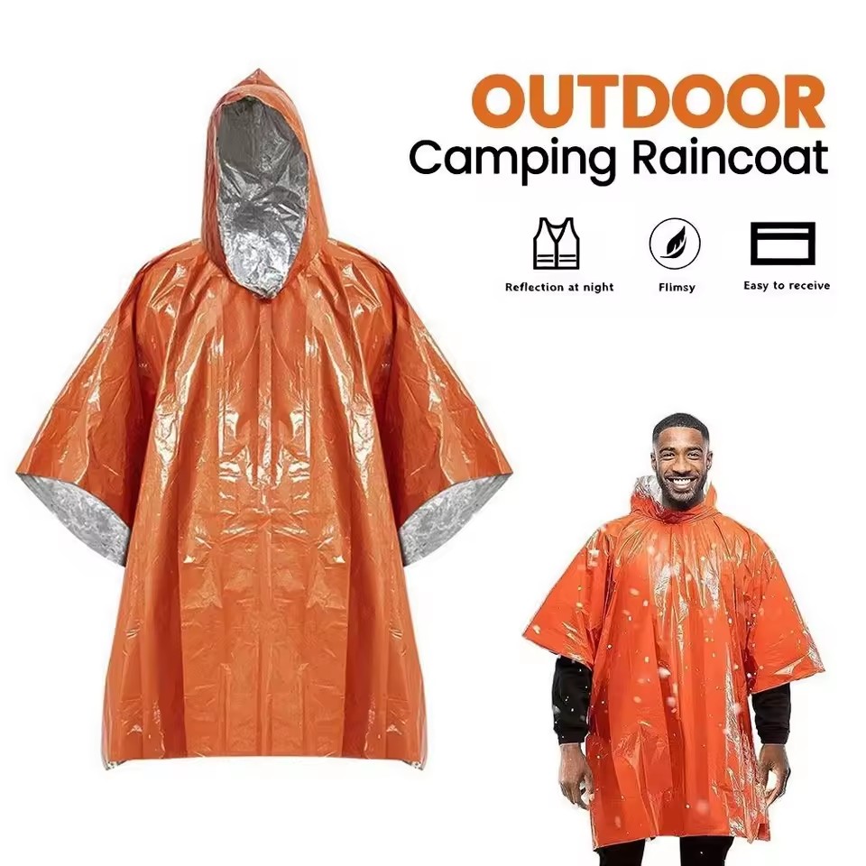 Camping Rain Poncho - 1 Adet/2 Adet Acil Durum Yağmurluğu,