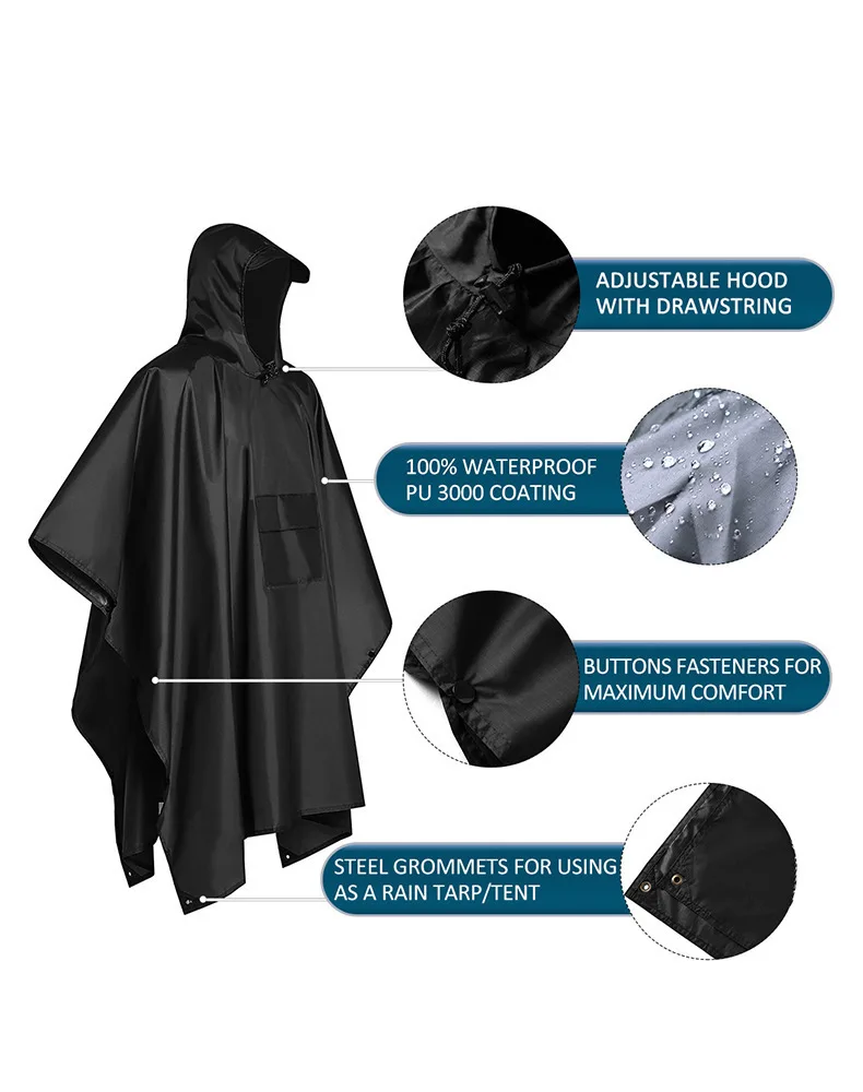 2026 Kamp ve Yürüyüş İçin 3'ü  - Camping Rain Poncho incelemesi ve fiyatı