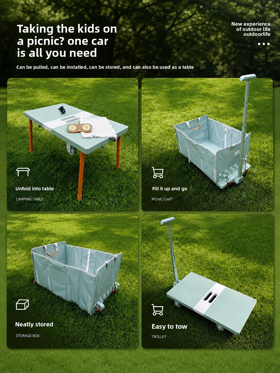 Katlanabilir, Çok Amaçlı, Dış  - Outdoor Camping Trolley incelemesi ve fiyatı